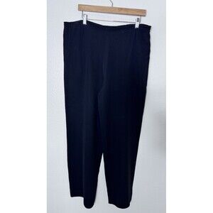 Dušan Black Pull On Silk Wide Leg Pants Minimalist Size Medium